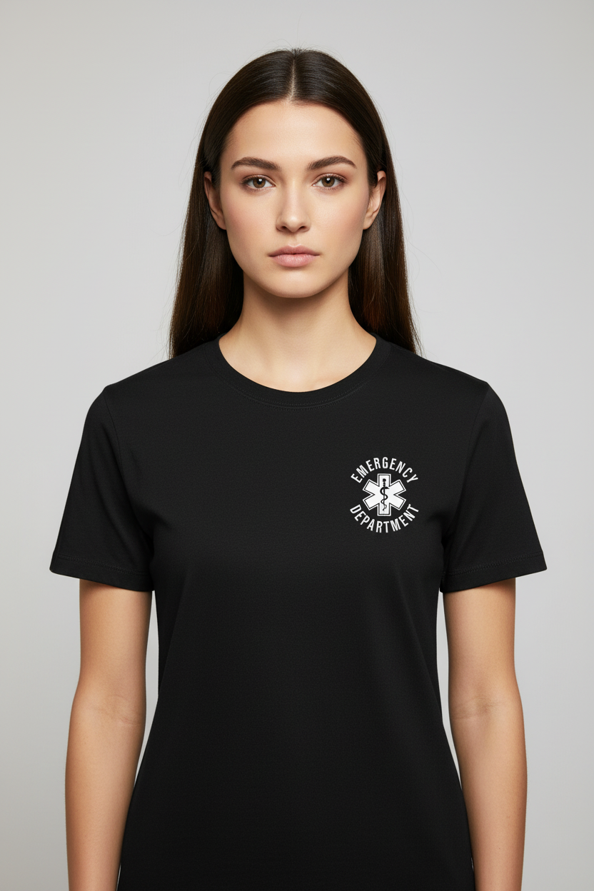 Emergency Department Front Left Chest Mockup